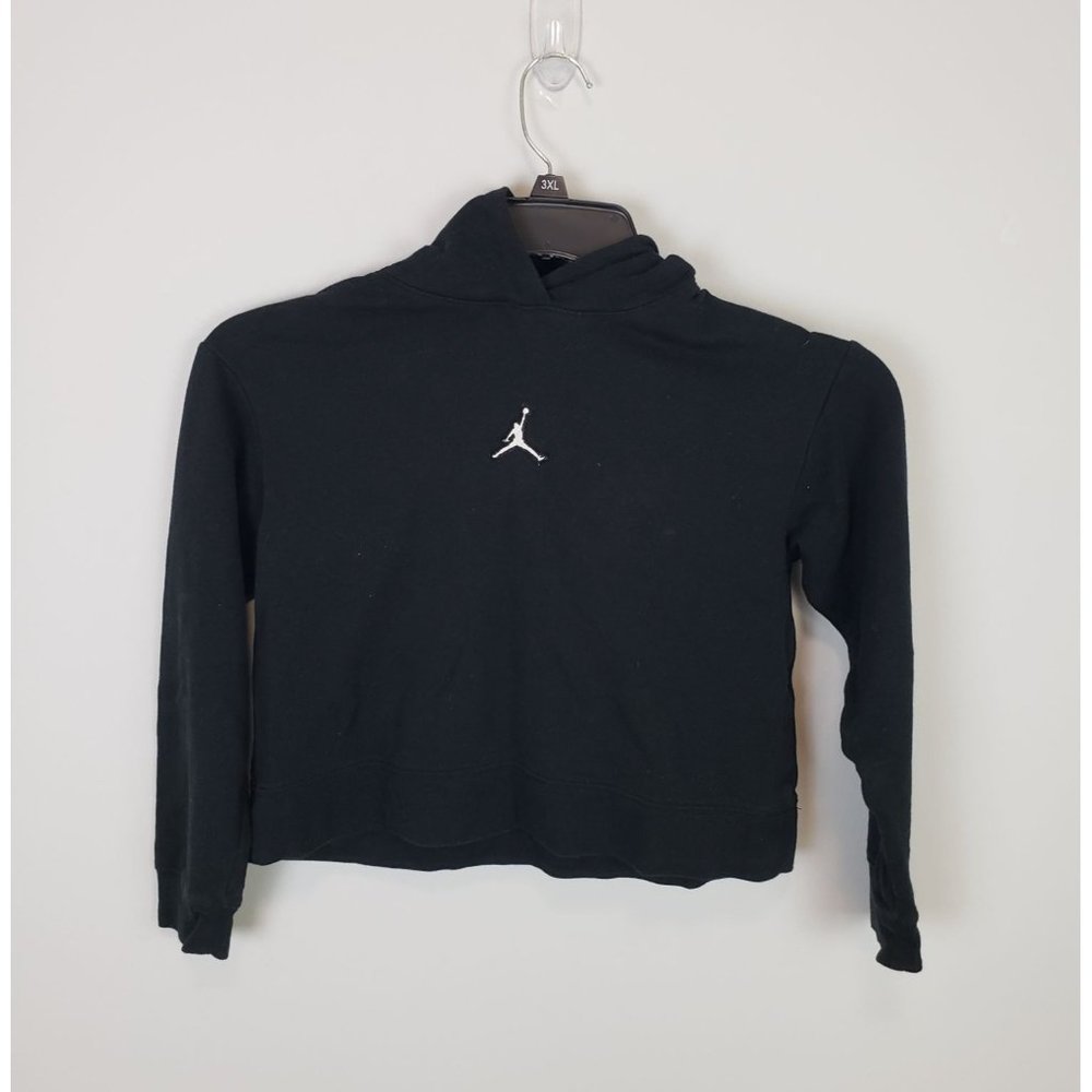 4/$20 Air Jordan Cropped Hooded Sweatshirt Black Size Medium